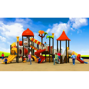 Ensemble de toboggan de terrain de jeu extérieur pour enfants, couleurs vives commerciales en plastique PE durables pour le plaisir de la garderie - Product Image 1