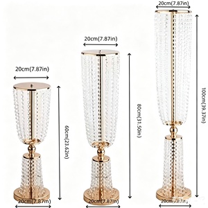 Ornements de rideau de perles en cristal de luxe Valor, accessoires de scène en fer forgé, décorations de chemin de cérémonie de mariage de style nouveau - Product Image 5
