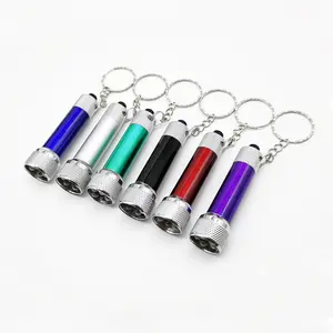 RTS porte-clés mini lampe de poche vente chaude cadeaux promotionnels 5 LED petite poche personnalisée mini lampe torche porte-clés en aluminium lampe de poche