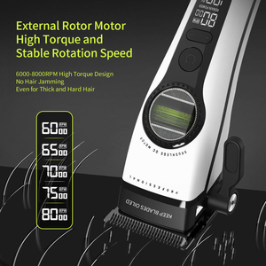 Kemei KM-1593 Nueva Cortadora de Pelo Profesional con Motor Externo sin Escobillas de 8000 rpm, Aparato de Depilación con Cuchilla DLC - Product Image 6