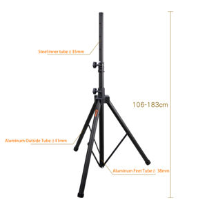 Support pour enceintes de scène et subwoofer CNBear K-306-1B, capacité de charge 50 kg, réglage de la hauteur de 106 à 183 cm - Product Image 2