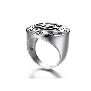Anello Talismano Occhio di Horus Egiziano in Acciaio Inossidabile 316L, Colore Argento e Oro, Gioiello alla Moda per Uomo - Product Image 2
