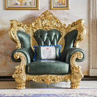 Ensemble de canapés en cuir véritable européen, style américain, en bois massif haut de gamme, pour salon, combinaison 123, luxe sculpté, pour villa