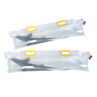Sac en plastique d'emballage d'aquarium de poissons vivants Transparent avec fermeture à glissière et poignée sac de Transport Portable d'oxygène gonflable