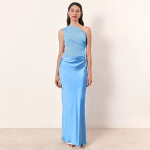 ชุดเดรสยาวทรงเข้ารูปผ้าซาตินจับจีบหรูหราสง่างามสำหรับงานแต่งงาน - Product Image 2