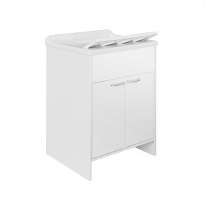 Meuble sous-vasque de salle de bain avec armoire en PVC 45 cm L x 60 cm P, armoire de rangement à une porte pour salle de bain - Product Image 3