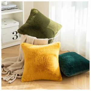 Funda de cojín de piel sintética, venta directa de fábrica, funda de almohada de pelo de conejo de piel sintética, sofá para el hogar, fundas de almohada suaves y cálidas, novedad - Product Image 5
