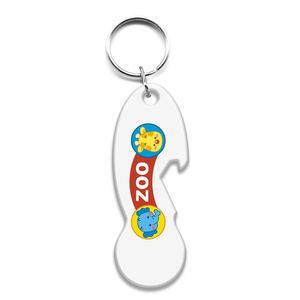 Shopping Cart Trolley Chip Keychain for Supermarket Coin Token 1EURO Metal CMYK Printing Epoxy <b>Keyring</b> - Product Image 1