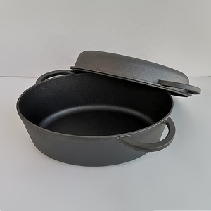 Grande marmite ovale en fonte de 8.3 L Cuisson du pain comme plat idéal pour la cuisson du pain ou de la <span class=keywords><strong>cocotte</strong></span> <span class=keywords><strong>Four</strong></span> hollandais - Product Image 5