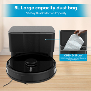 Robot Aspirador Bagotte Germany con Función de Autovaciado, Aspiradora para Limpieza de Pisos Secos y Húmedos, Robot Aspirador para Hogar y Hotel - Product Image 3