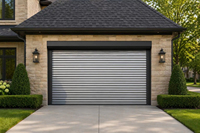 Portes de garage automatiques en acier et alliage d'aluminium modernes, de haute qualité, résistantes au vent, prévention des incendies, finies pour villas résidentielles