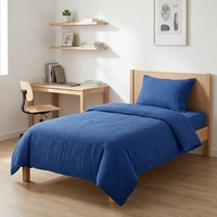Ensemble de draps en tissu mousseline pour lit simple, housse de couette bleu vif, ensemble de couvre-lit en gaze avec taies d'oreiller 40*60 60*60 cm
