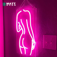 Luz de Neón Acrílica con Silueta de Cuerpo Femenino Estético, Letrero LED de Neón con Silueta de Mujer Sexy, Alimentado por USB, para Decoración de Paredes del Hogar y Hoteles