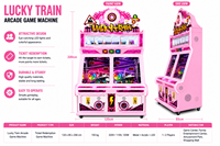 Machine de jeu d'arcade commerciale de type 'Lucky Train' avec système de récompense de billets, construction en métal et plastique, tension universelle, pour la famille