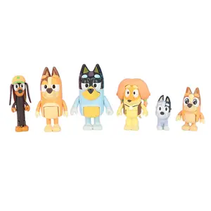 XUX 12pcs 만화 애니메이션 피규어 Bluei 모델 장식품 달마시안 강아지 관절 움직일 수있는 어린이 선물 자동차 장식품 장난감