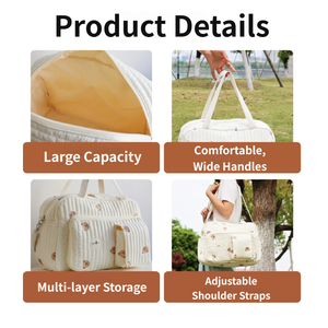 <span class=keywords><strong>Sac</strong></span> à <span class=keywords><strong>langer</strong></span> multifonctionnel de grande capacité, <span class=keywords><strong>sac</strong></span> de voyage matelassé pour maman, <span class=keywords><strong>sac</strong></span> à main avec motif d'ours brodé - Product Image 2