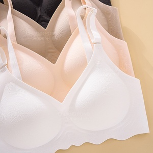 Sujetador sin costuras para mujer, con tiras de gel, soporte profundo en V, efecto <span class=keywords><strong>push</strong></span>-<span class=keywords><strong>up</strong></span>, suave, invisible, color nude, cómodo - Product Image 4