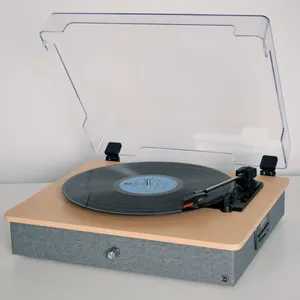 Latest design Factory supply wooden gramophone record Player with USB SD play& recording