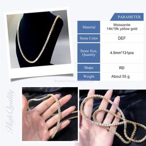 Tianyu Gems Oro y plata Estilo de lujo tachonado con collar de cadena de diamantes Moissanite - Product Image 6