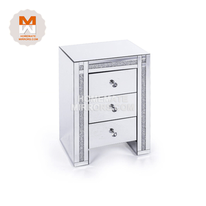 Hot Affordable <strong>Mirrored</strong> 3 Drawer <strong>Nightstand</strong> for Living Spaces - Product Image 2