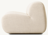Fauteuil de salon incurvé sans accoudoirs, chaise d'appoint rembourrée, canapé individuel moderne et courbé pour salon et coin détente