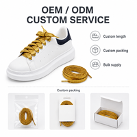 Lacets plats dorés métalliques en gros, lacets larges scintillants pour baskets, mode OEM ODM Mingjia