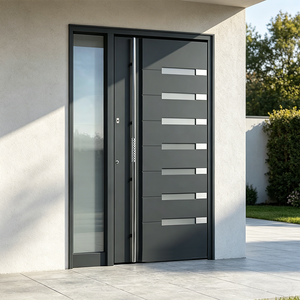<span class=keywords><strong>Porte</strong></span> <span class=keywords><strong>d</strong></span>'<span class=keywords><strong>entrée</strong></span> pivotante en aluminium, moderne, à double battant, sécurisée avec serrure intelligente pour villa <span class=keywords><strong>de</strong></span> luxe - Product Image 2