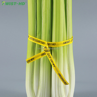 Attache torsadée pour légumes en papier/plastique de 3/8 pouce pour l'emballage alimentaire avec logo et impression personnalisés - Marque Twist-HD