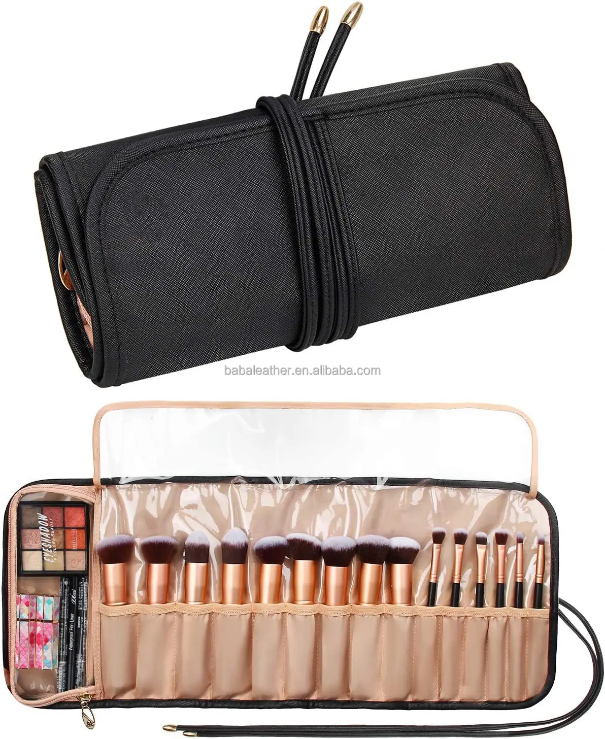 Travel Portable Makeup Brush Bag Pouch Holder Cosmetic Bag Organizer Cosmetics Brushes Leather Case Makeup Brush Rolling Case