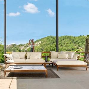 Sofá de Jardín en Forma de L para Exteriores, de Dos Plazas, con Estructura de Aluminio y Ratán Sintético, Estilo Moderno y Duradero, Muebles para Balcón - Product Image 3