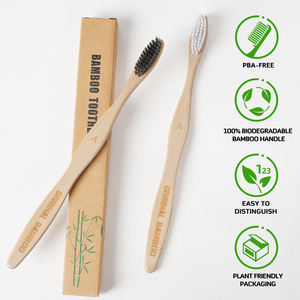 Meilleur étui ergonomique réutilisable écologique pour voyage à l'hôtel avec support en charbon organique biodégradable et souple brosse à dents en bambou avec logo - Product Image 3