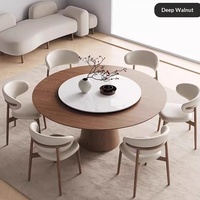 Table à manger moderne minimaliste de grande capacité avec base conique en placage de bois de frêne pour petits et grands espaces