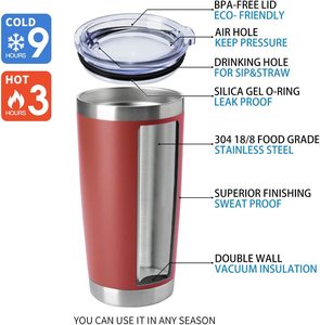 Wholesale Customized Logo Insulated Stainless Steel For Mugs 20oz Tumblers With Magnetic Lids - Product Image 6