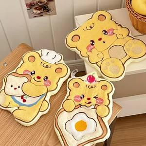 Mignon petit ours essuie-mains cuisine et salle de bain chiffon d'essuyage Double couche épaisse ménage absorbant séchage rapide serviette - Product Image 3