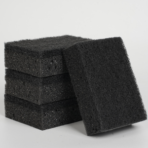 Éponge de nettoyage en polyester noir, <span class=keywords><strong>poreuse</strong></span> en nid d'abeille, haute mousse, réutilisable pour la cuisine, la vaisselle, le nettoyage des poêles antiadhésives - Product Image 5