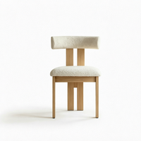 Chaise de salle à manger moderne en bois massif avec dossier, chaise d'appoint en bois de style nordique minimaliste pour salle à manger