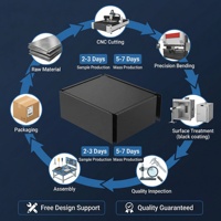 Kit de châssis d'amplificateur en aluminium TZR personnalisé DIY, boîtier électronique de type divisé, boîte de projet, boîtier métallique noir
