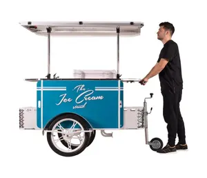 Multi functie fietsen vending winkelwagen fiets vier wielen trailer winkelwagen koffie bike