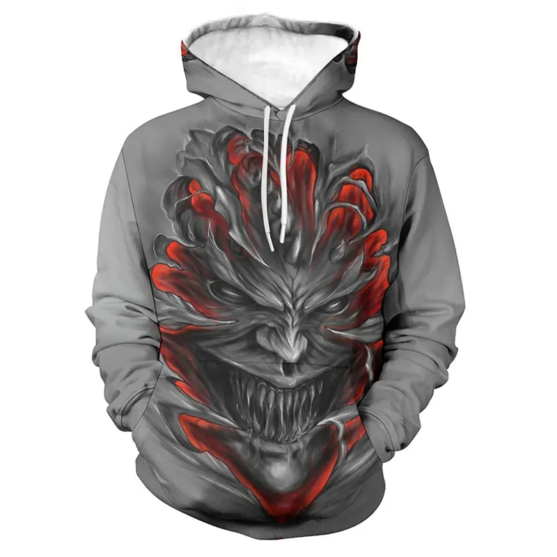 Goth Skull Printed Hoodies for Men and Women Streetwear Fashion 3D Sweatshirts Boy Girls Cool Hooded Harajuku Oversized Hoodie