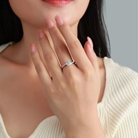Bague Solitaire en Argent Sterling 925 et Moissanite, Plaqué Or Vermeil 2,5 μm, Bijoux Fins pour Femme, Vente en Gros Directe Usine, Fabricant