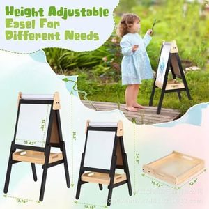 Pizarra de arte para niños, de madera, de doble cara, magnética, con rollo de papel para uso doméstico, de 3 a 6 años - Product Image 3