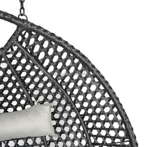 Fauteuil suspendu double Hitree en rotin pour jardin, patio, ou salon, avec structure en métal - Product Image 3