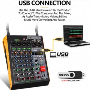 Console de mixage audio numérique professionnelle 4 canaux avec alimentation fantôme 48V et deux microphones sans fil - Product Image 6