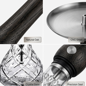Chicha en bois avec base en verre, style Wookah haut de gamme, chicha artisanale pour salon et maison - Product Image 4