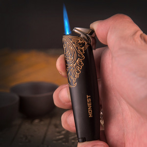 JOFI Metal <b>Lighter</b> Black Gold <b>Windproof</b> Refillable Cigar Accessory Portable Outdoor Use - Product Image 1