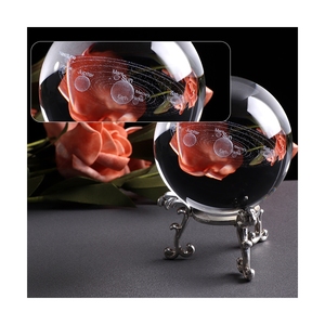 Honneur de cristal Miniature Planètes Modèle Sphère Ornement Cristal Clair Ornement Gravé Au Laser Système <span class=keywords><strong>Solaire</strong></span> 3d Boule De Cristal - Product Image 1