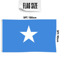 Bandera NACIONAL DE Somalia de poliéster de alta calidad con impresión digital de doble costura de 3x5 pies al por mayor con ojales de latón duraderos