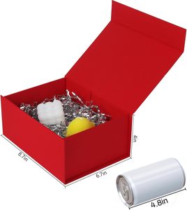 Caja de Regalo Roja de Lujo con Tapas o Cinta/Tarjeta, Caja de Regalo Plegable de Cartón con Cierre Magnético para Damas de Honor de Boda - Product Image 2