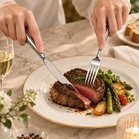 Ensemble de couverts en acier inoxydable 304, manche en forme de calebasse, poli miroir, compatible lave-vaisselle, qualité alimentaire, pour mariage, banquet, restaurant