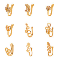 YW nez Piercing nez anneau coeur étoile couronne Clip sur nez oreille Clip manchette boucle d'oreille pour les femmes bijoux de corps
